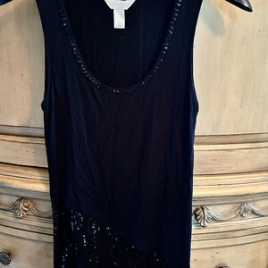 Christopher & Banks Black Sequin Tank Top